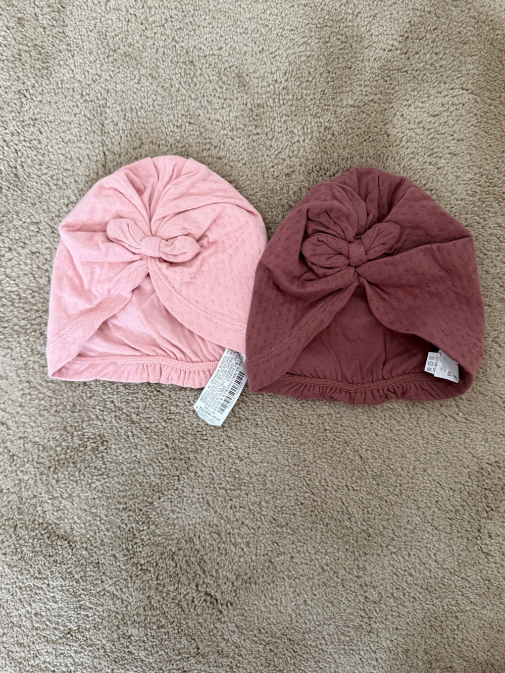 H&M Kids Knot Turban Hats - Light Pink & Mauve
